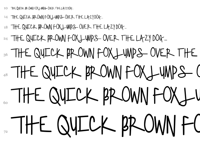 Generally Speaking font waterfall